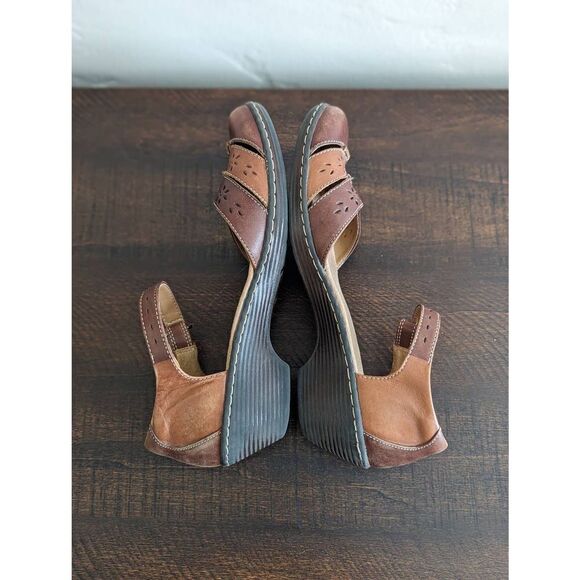 Clarks Soft Cushion Ankle Strap D'Orsay Leather Close-Toed Sandals - Size 7.5 - Picture 6 of 10